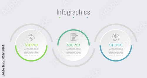 Infographic 3 options design elements for your business data. Vector Illustration.