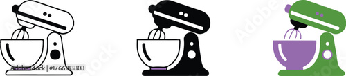 kitchen appliance vector pack three stand mixer designs retro modern cute scalable ai eps png jpeg