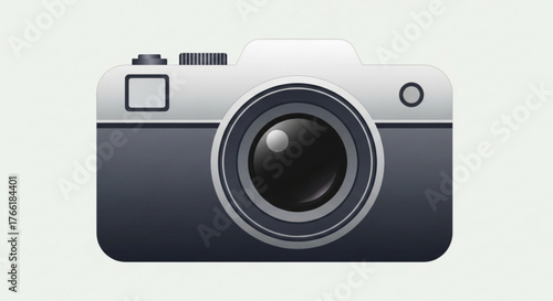 Illustration of a gray and black camera, perfect for photography, technology, or design projects