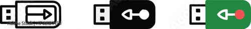 three stylized usb flash drive icons vector ai eps jpeg png perfect for interface design tech and storage assets
