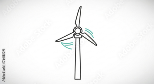 Wind turbine with rotating blades, symbolizing renewable energy and sustainable power generation for a greener future