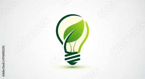 Green energy concept light bulb with a plant inside, symbolizes ecofriendly power and sustainable solutions for the future
