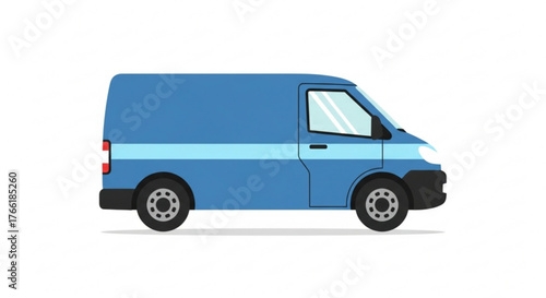Blue delivery van, a symbol of transportation and logistics, ready to transport goods and services efficiently