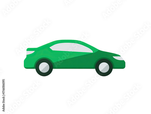 Simple minimal car icon flat design ultra clean on transparent background