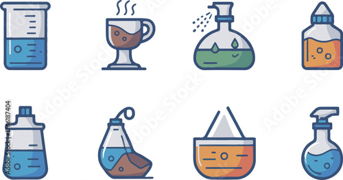 set of laboratory glassware