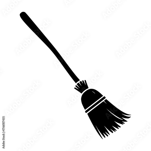 black broom isolated on white ,black broom isolated ,black broom on white background