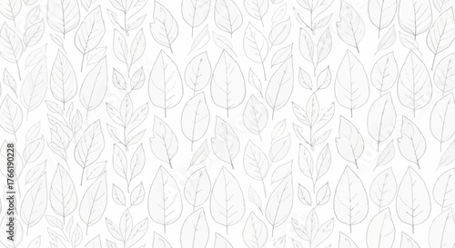 Delicate white leafy pattern illustration for a natural and organic aesthetic