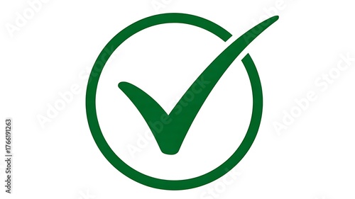 Free Download Green check mark symbol inside circle on white background representing approval, success, correct answer or validation concept 
 - GFXLoad