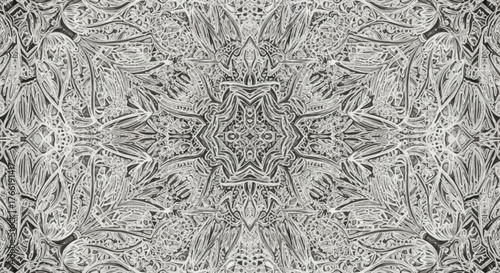 Ornate Floral Kaleidoscope Abstract Pattern Design with Delicate Ornamentation