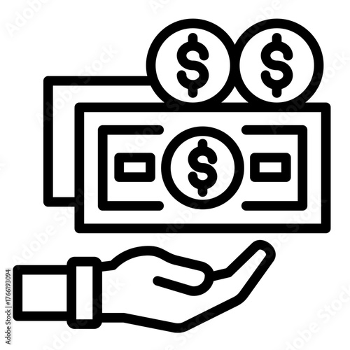 Salary  Icon Element For Design