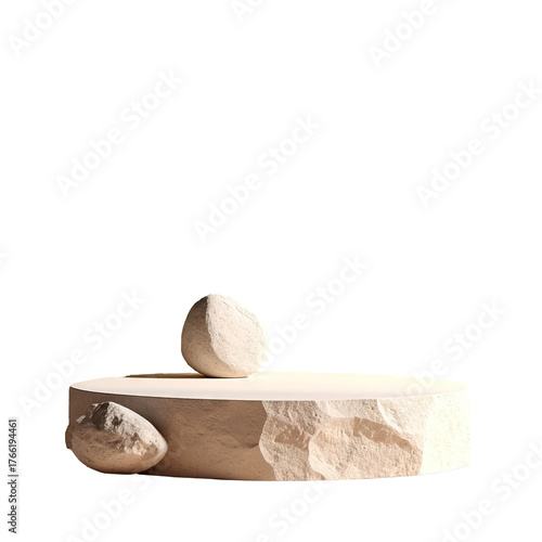 Stone platform with two stone spheres