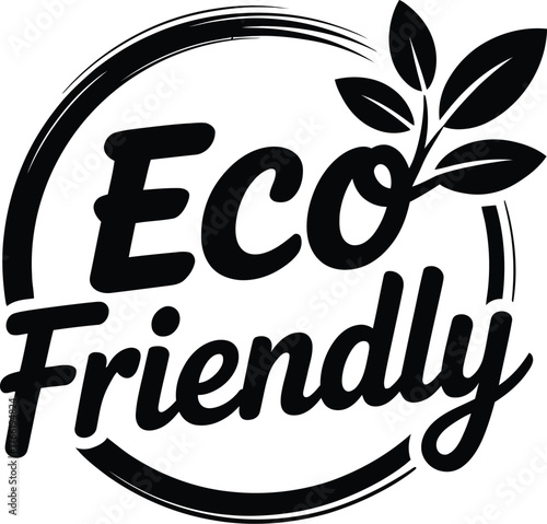 Eco Friendly Logo with Leaf and Circle Design