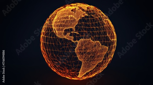 Abstract glowing globe showcasing digital connections.