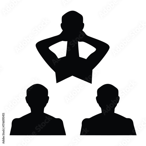 Three silhouetted figures in a triangular formation representing communication and awareness