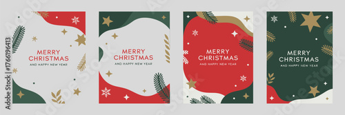 Christmas Minimal Background and Frame Template – Vector square layout for winter holidays, featuring clean design for social media posts, greeting cards, posters, flyers, and digital marketing banner
