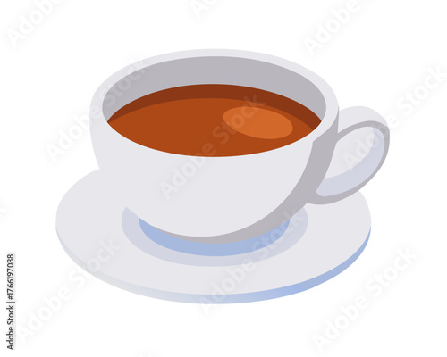 2D flat vector illustration of a Espresso in icon style, isolated on white background