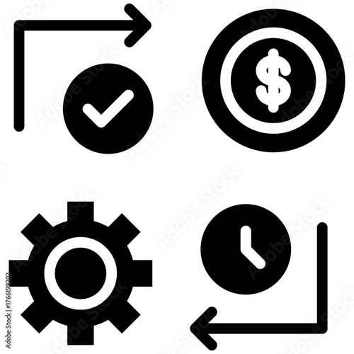 Efficiency icon isolated on white background. vector illustration icon for business to consumer