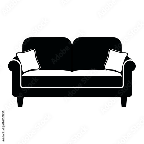 Minimalist sofa silhouette with cushions furniture design