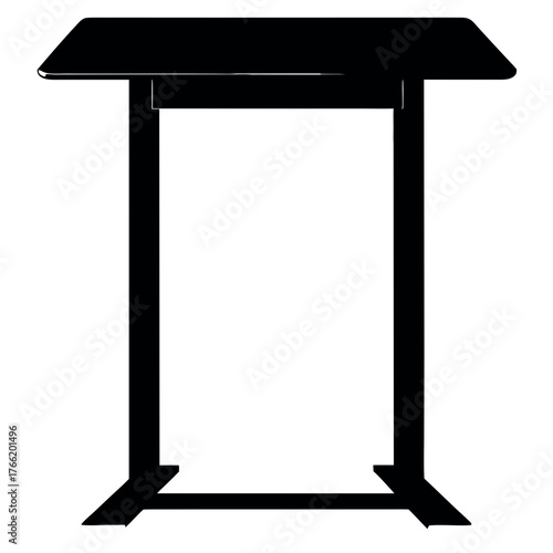 Minimalist standing desk silhouette for modern workspace