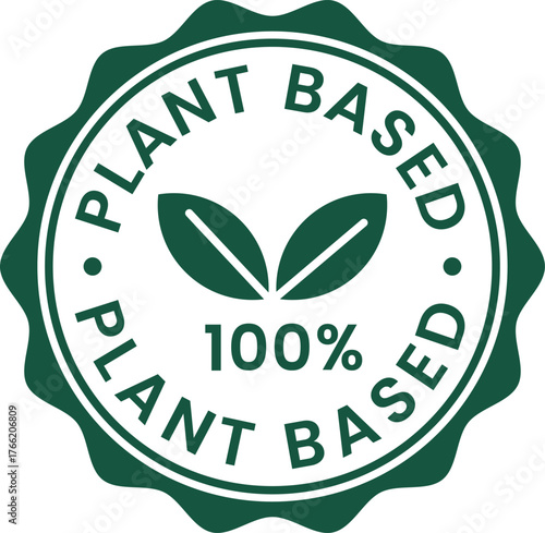 Plant based vegan food product label green certified