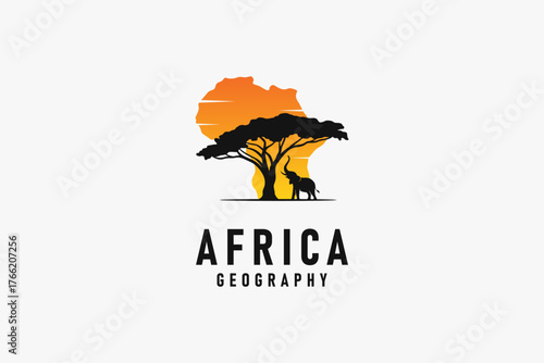 Africa wildlife logo symbol icon design
