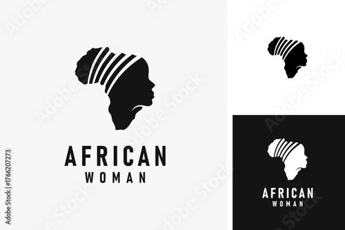 African woman logo symbol icon design