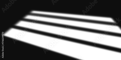 Window shadow overlay on black wall, sunlight apartment, interior background isolated on transparent background