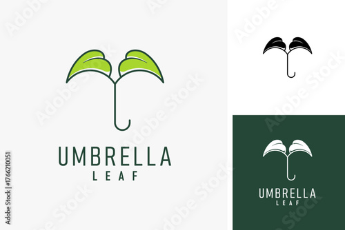 Umbrella leaf logo symbol icon design