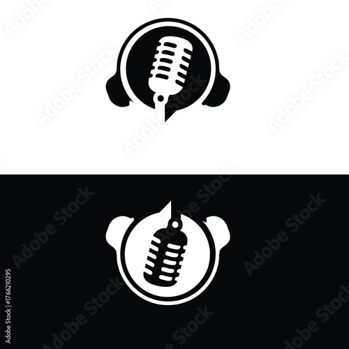 retro microphone on grunge background