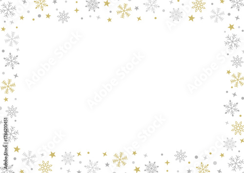 かわいい雪の結晶のフレーム