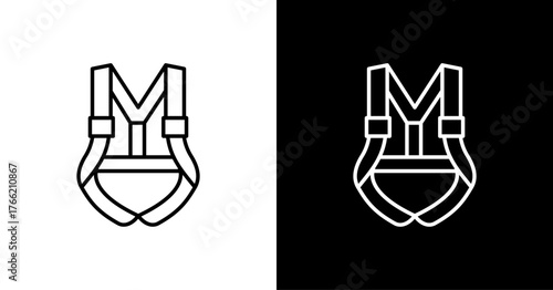 Safety Harness Icon Set Multiple Style Collection
