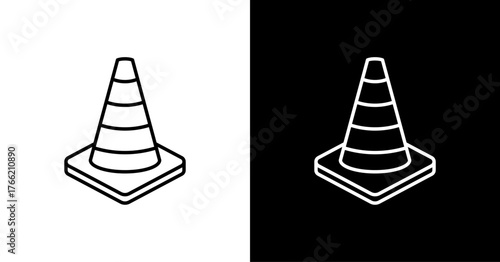 Traffic Cone Icon Set Multiple Style Collection