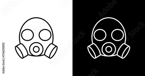 Gas Mask Icon Set Multiple Style Collection