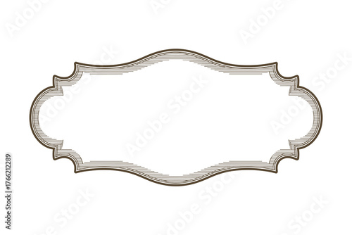 Elegant ornate blank frame with intricate scrollwork ideal for labels certificates or decorative text
