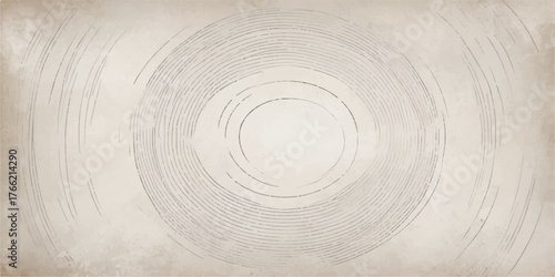 Brown concentric rings on a natural wood texture show the pattern of a cut tree surface