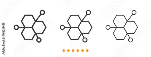 Molecular Structure icon. Thin line icon vector