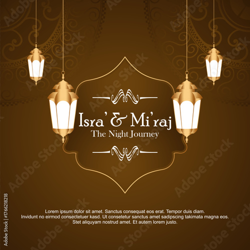 Islamic background vector isra miraj