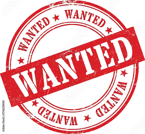 Retro wanted poster stamp circle grunge style classic western outlaw search vector