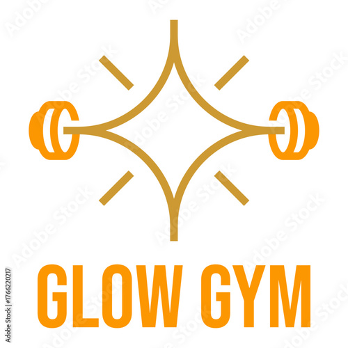 glow gym flat minimalist logo design