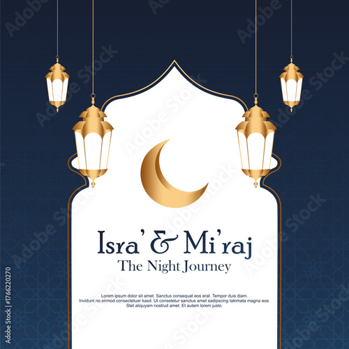 Islamic background vector isra miraj