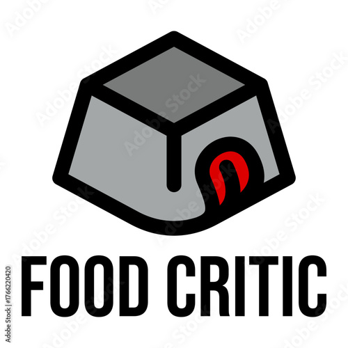 food critic flat minimalist logo design