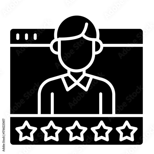 Customer Review Man  Icon Element For Design	
