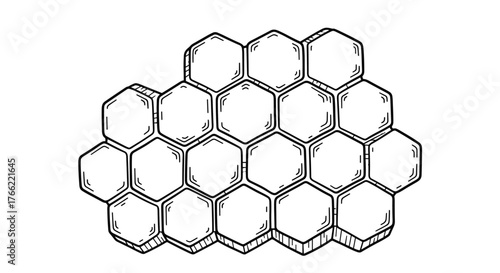 Hand Drawn Honeycomb Pattern Sketch.