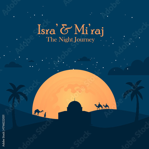 Islamic background vector isra miraj