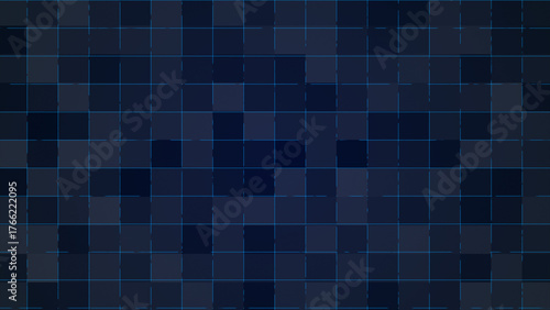 Dark Blue Pixelated Grid Abstract Technology Background