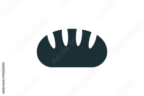 Bread Loaf Icon - Minimalist Bakery Food Symbol