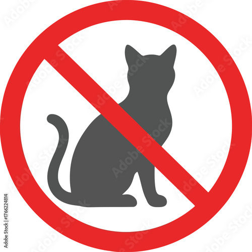No cat allowed sign vector graphic forbidden animal symbol prohibition icon vector