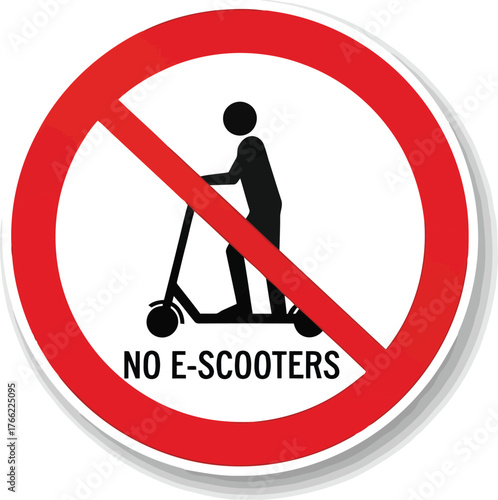 Prohibition sign no electric scooters allowed symbol vector illustration urban transport regulation vector