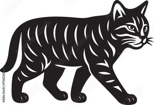 american_bobtail_cat_walking_face_refined_bw.eps