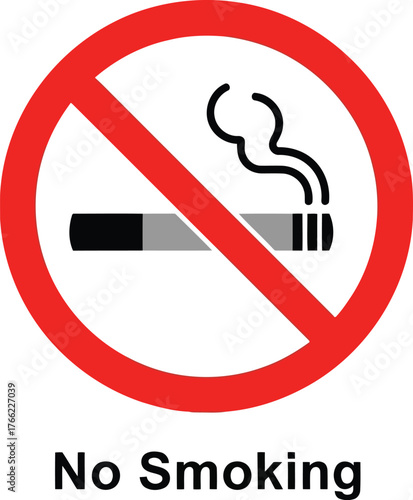 No smoking sign symbol prohibition forbidden alert warning information display vector